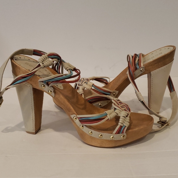 BCBGirls Shoes Bcbg Wooden Braided Platforms With Ankle Wraps Poshmark